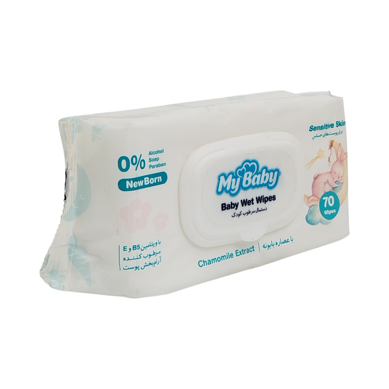 دستمال مرطوب کودک با عصاره بابونه 70 برگ مای بیبی