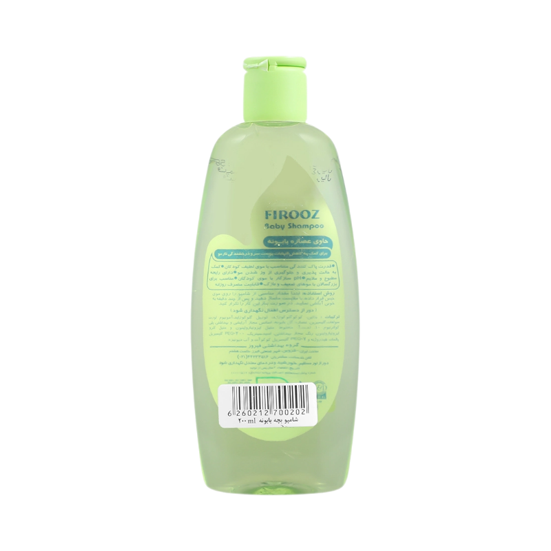 شامپو بچه حاوی عصاره بابونه برای کاهش التهاب پوست سر و درخشندگی تارمو فیروز