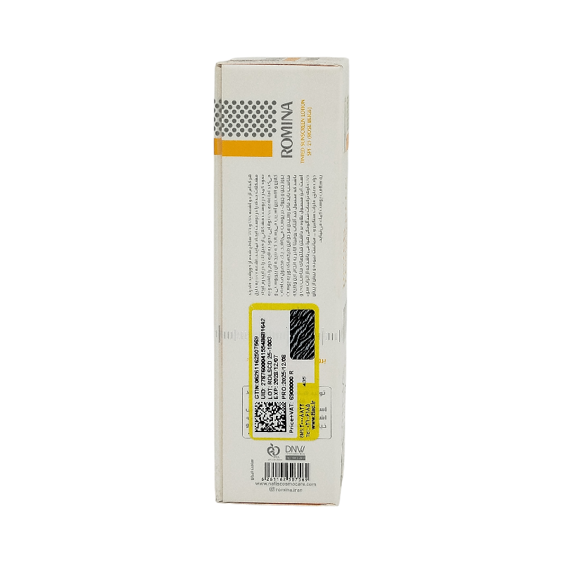 لوسیون ضد آفتاب رنگی رومینا spf 25 مناسب پوست چرب (رنگ تیره)