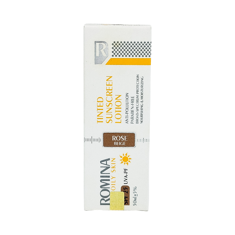لوسیون ضد آفتاب رنگی رومینا spf 25 مناسب پوست چرب (رنگ تیره)