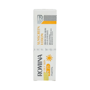 تصویر  لوسیون ضد آفتاب مناسب پوست چرب spf 25 رومینا