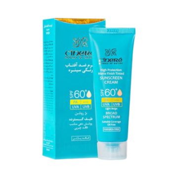 کرم ضد آفتاب رنگی سینره spf 60 (بژ روشن)