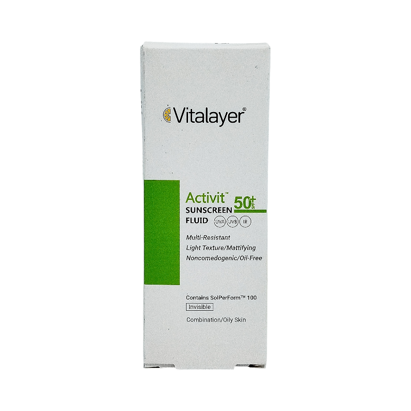 فلوئید ضد آفتاب اکتی ویت ویتالیر SPF50 پوست چرب (بی رنگ) 