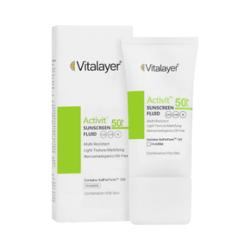 فلوئید ضد آفتاب اکتی ویت ویتالیر SPF50 پوست چرب (بی رنگ) 